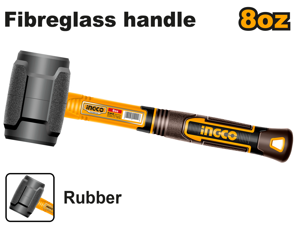 Rubber Mallet Hammer Soft Hammer Maso Martilyo with Fiberglass Handle ING-HT