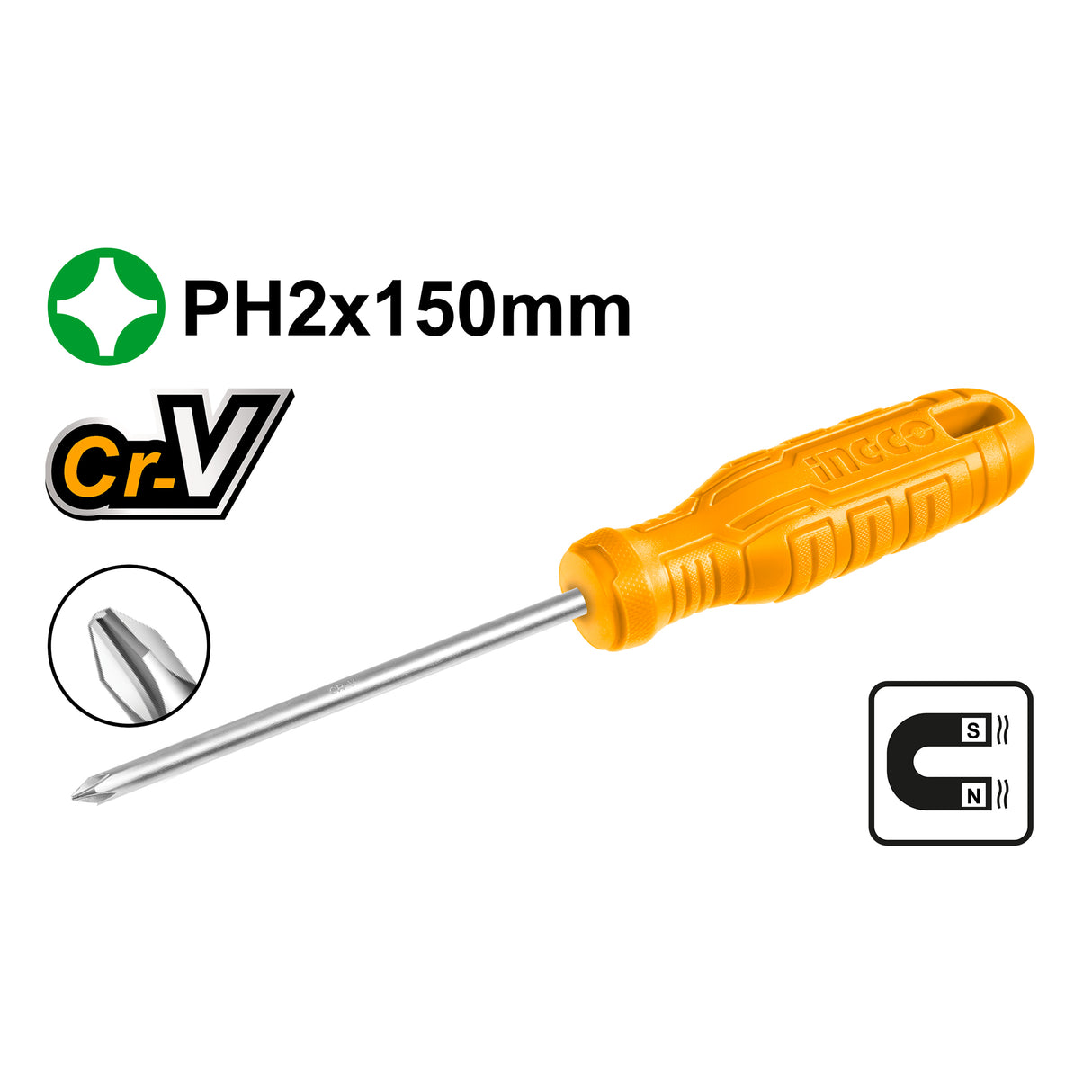 Phillips Screwdriver Round Shank 6.0x150mm HS58PH2150