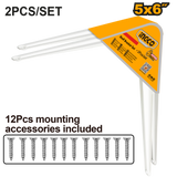 2PCS/SET Heavy Duty Shelf Brackets with 12pcs x Screws Attachment ING-HT