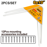2PCS/SET Heavy Duty Shelf Brackets with 12pcs x Screws Attachment ING-HT
