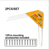 2PCS/SET Heavy Duty Shelf Brackets with 12pcs x Screws Attachment ING-AC