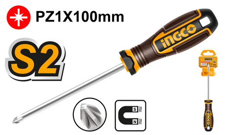INGCO Pozidriv Phillips screwdriver with ergonomic handle