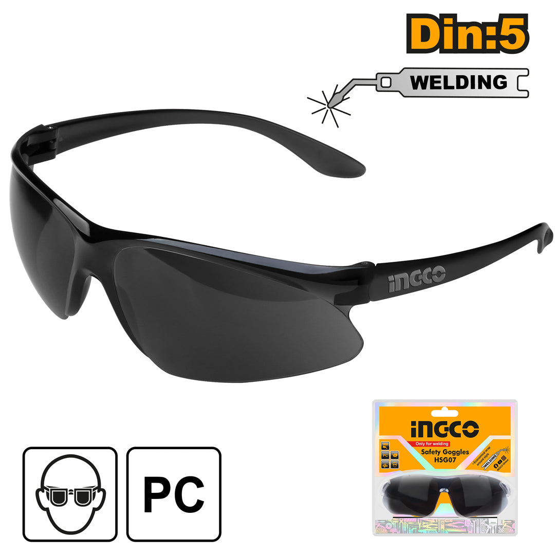 Ingco Dark Shade Safety Goggles w/ Wide Visual Field HSG07