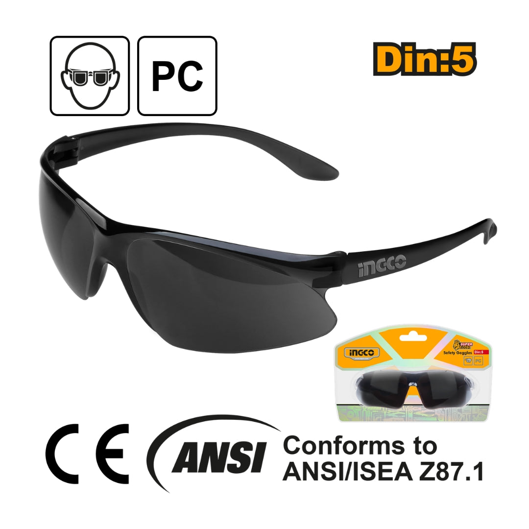Dark Shade Safety Goggles w/ Wide Visual Field HSG07 ING-SE