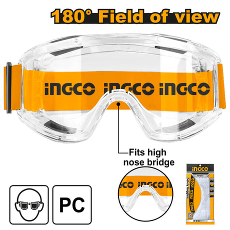 Ingco 180° Large Field of View Safety Goggles Eye Protection Shield HSG10 - Winland Depot