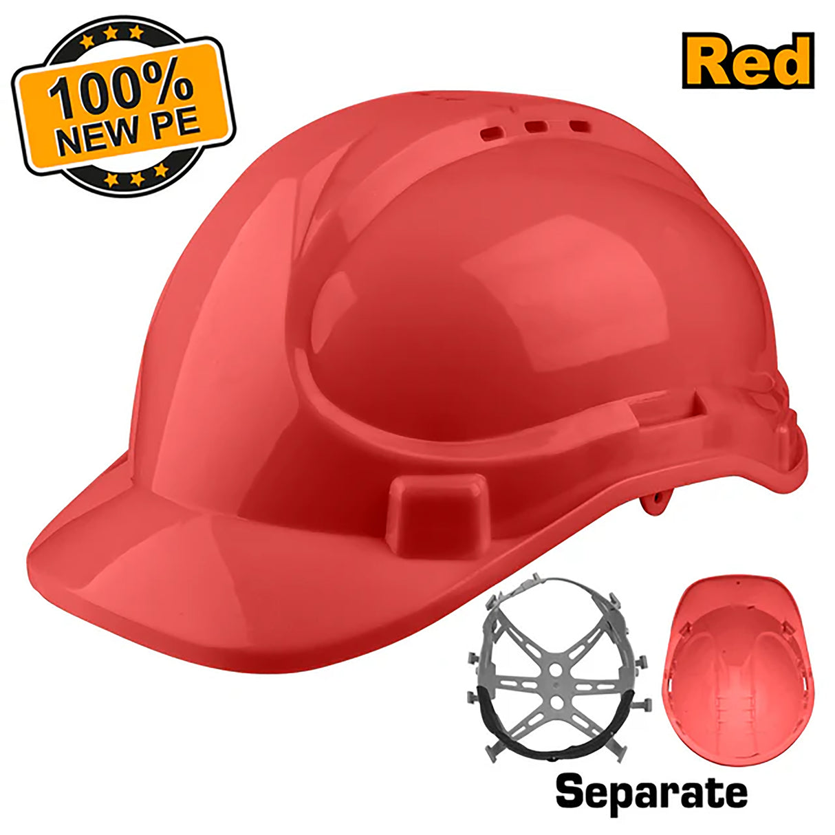 ingco safety helmet 100% pe shell with vents sold per piece ing-ht alternate view