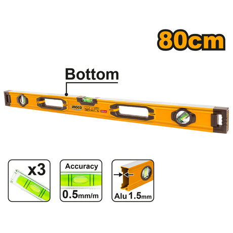 Ingco 80cm Spirit Level Level Bar HSL08080 - Winland Depot