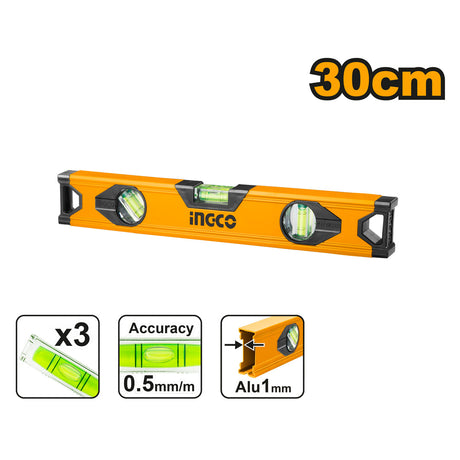 Ingco 30cm Spirit Level Bar HSL18030 - Winland Depot