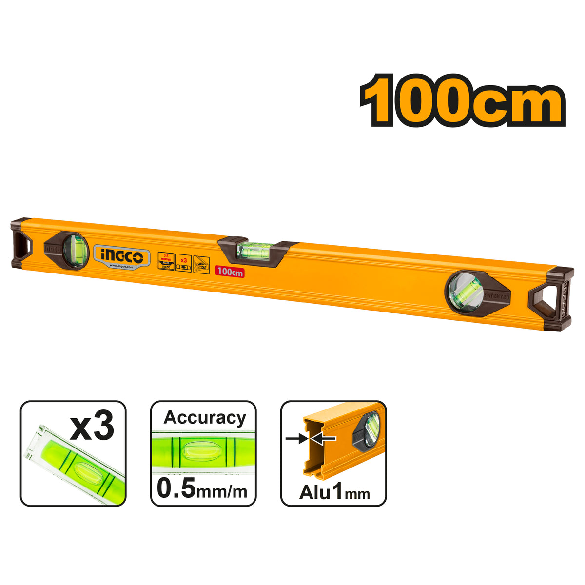 Bar Level Machine Ingco 100cm Spirit Bar Level Bar HSL18100 – INGCO Philippines
