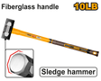 INGCO 10–12lbs sledge hammer with fiberglass handle
