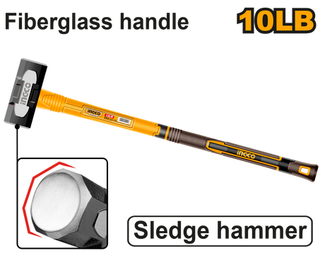 INGCO 10–12lbs sledge hammer with fiberglass handle