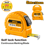 ingco self-lock steel measuring tape measure double button w/ pure abs 3m/5m ing-ht product photo