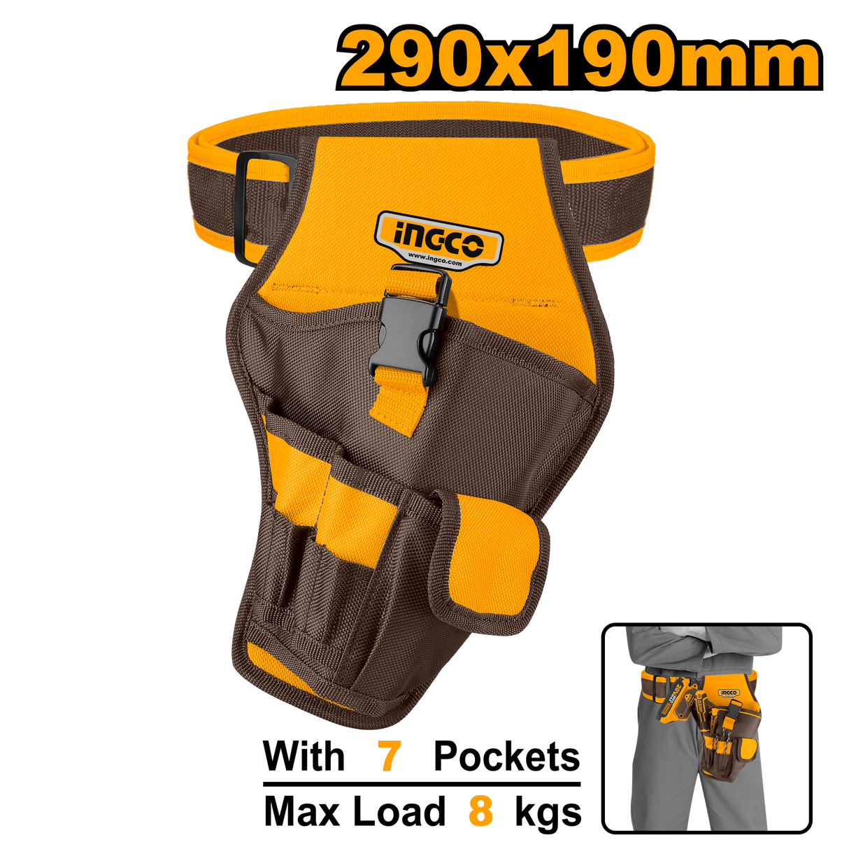 INGCO waist tool bag belt drill holster organizer HTBP030128