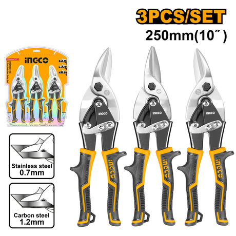 Ingco 3 Pcs Aviation Snip Set HTSNK0110 - Winland Depot