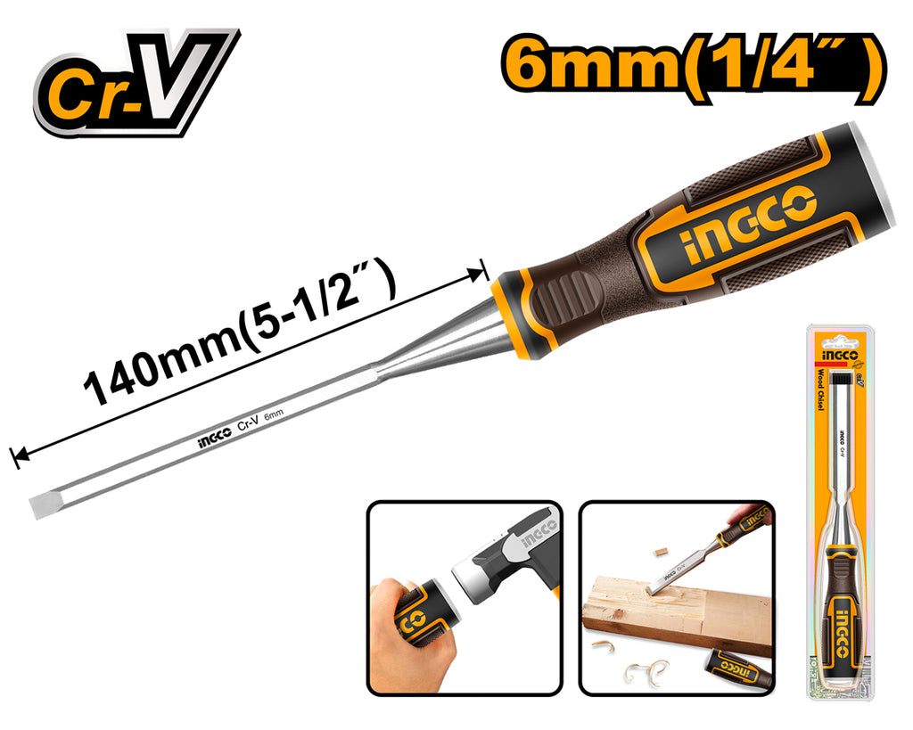 Chisel Incco Ingco 6mm Industrial Wood Carving Hand Chisel HWC0806 – INGCO Philippines