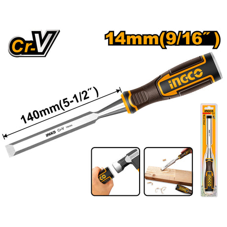 Ingco 14mm Industrial Wood Carving Hand Chisel HWC0814 - Winland Depot