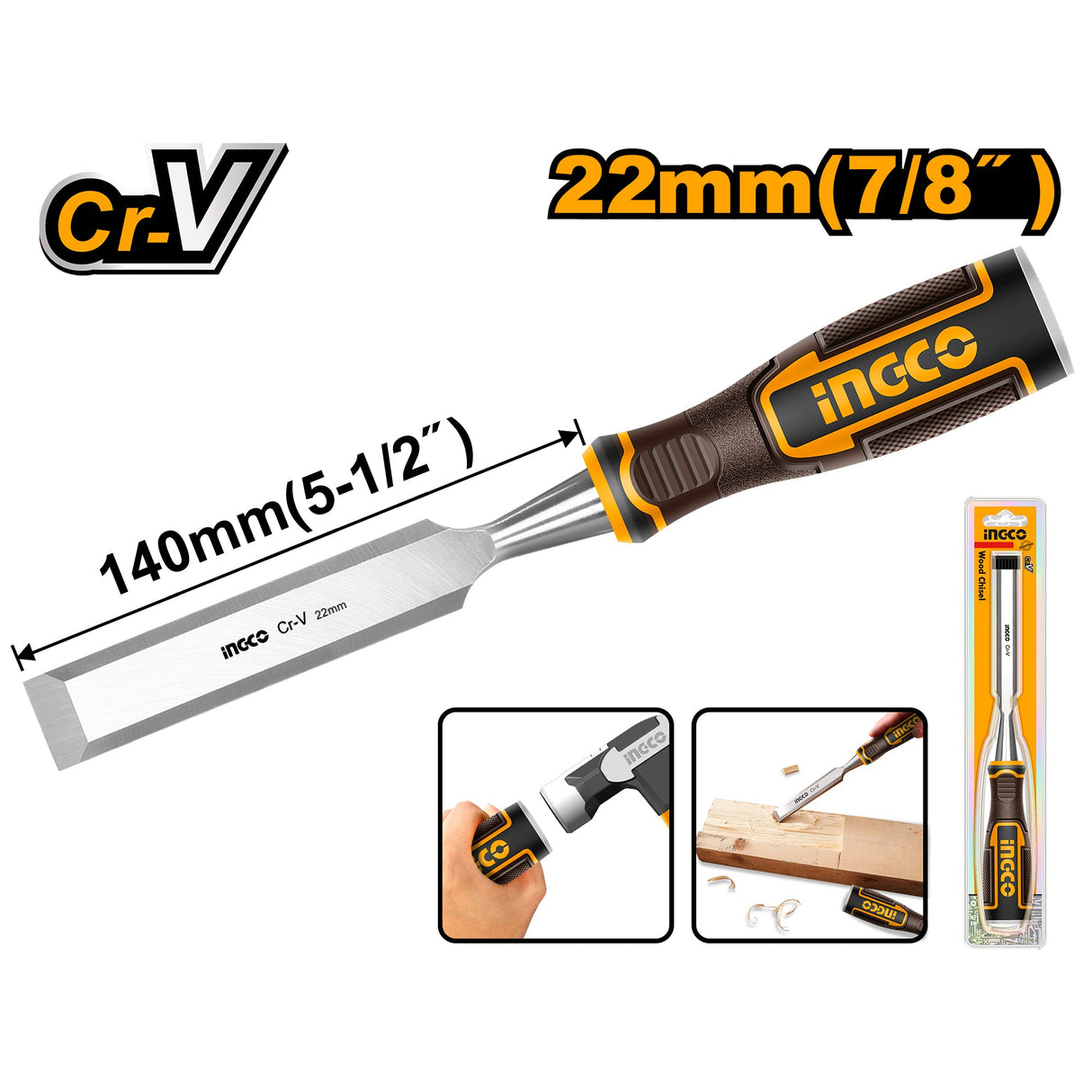 Ingco Industrial Wood Carving Hand Chisel 22mm HWC0822