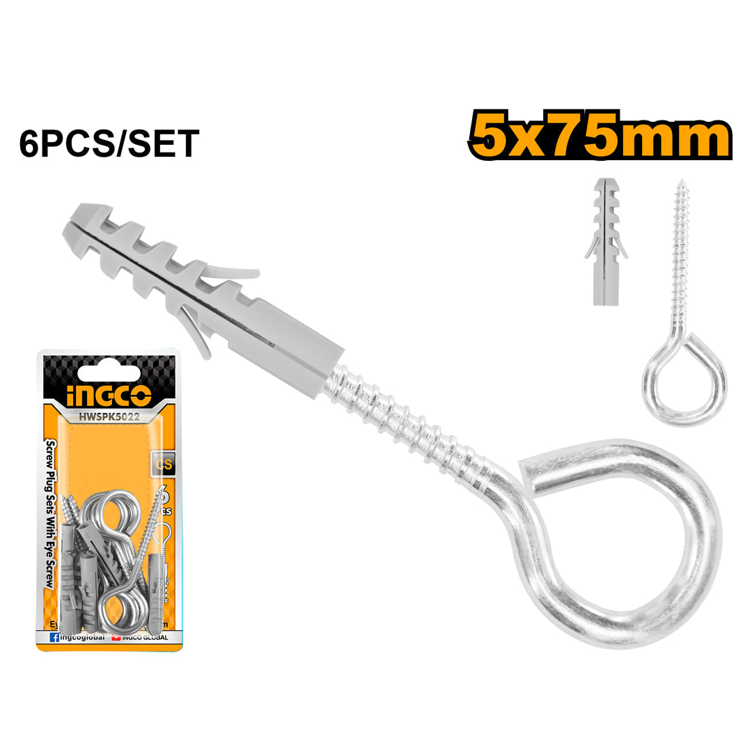 Ingco Screw Plug Set with Eye Screw HWSPK5022