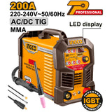 Ingco Portable IGBT Inverter AC/DC TIG-MMA Welding Machine ING-ACDCTIG20068 200A ING-PT