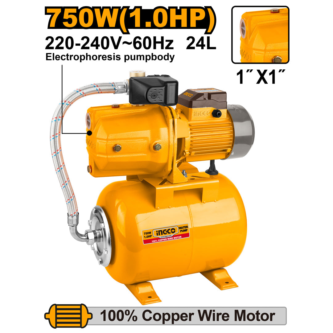 Ingco Water Pump | Jet Pump 750W 1HP JPT07508-5