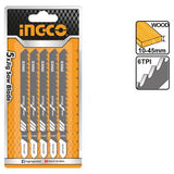 INGCO 5-piece clean cut jigsaw blade set for wood