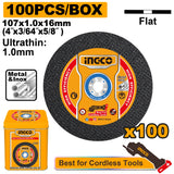 50-100 PCS Abrasive Metal Cutting Disc / Set For Angle Grinder 4 inches ING-AC