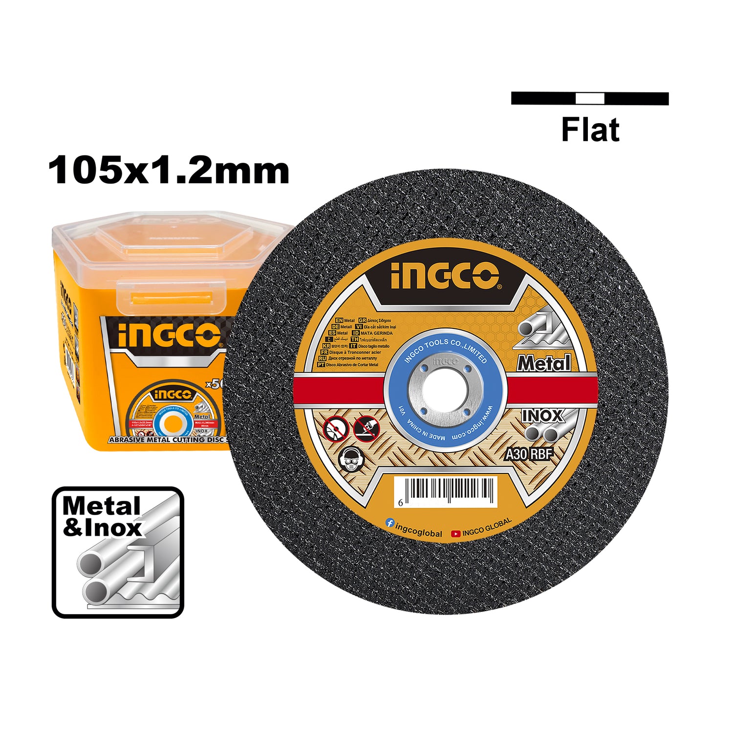 Ingco 1pc 4 Inch Abrasive Metal Cutting Disc MCD1210550-1PC – INGCO ...
