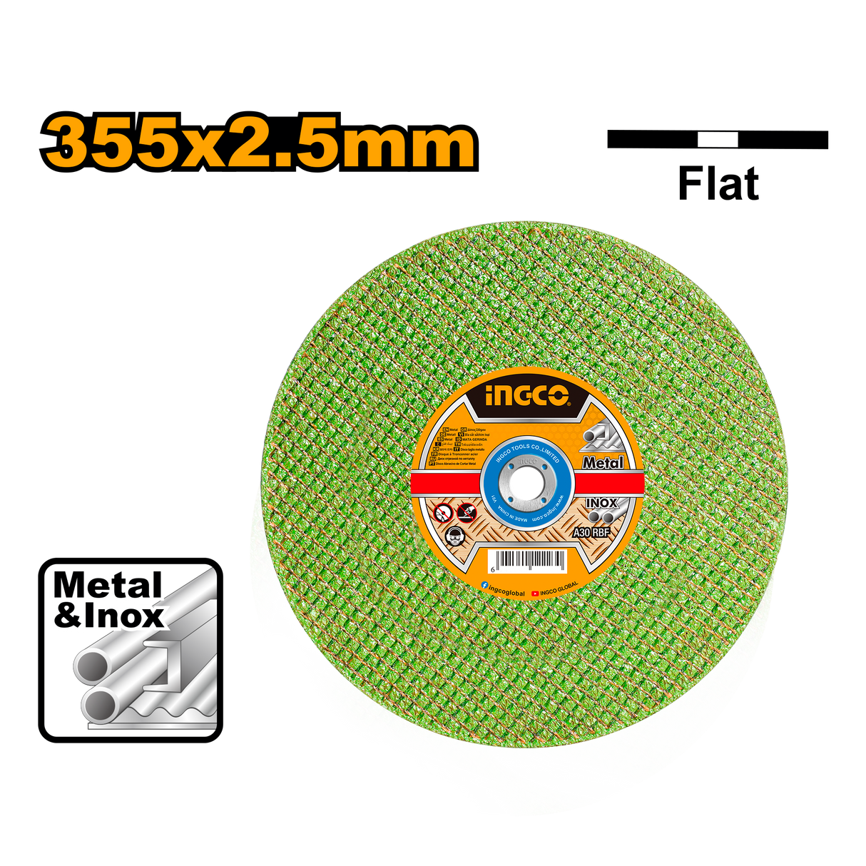 14" Abrasive Metal Cutting Disc Cut Off Wheel for Cut Off Machine MCD303551 ING-AC