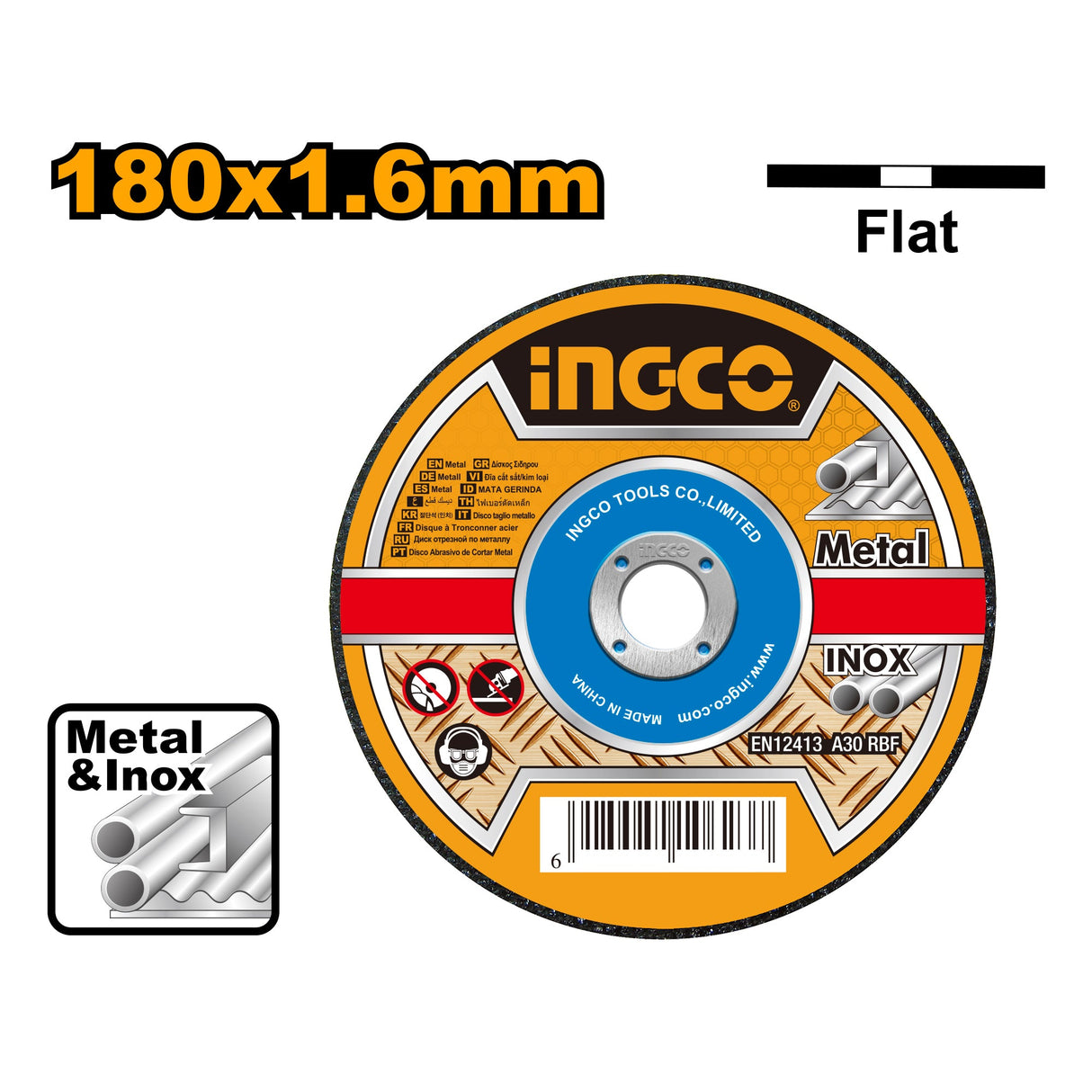 Ingco Super Thin Abrasive Metal Cutting Disc 7 Inch MCD301802