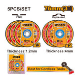 ingco /set abrasive metal cutting and grinding disc set mcd303768 ing-ht alternate view