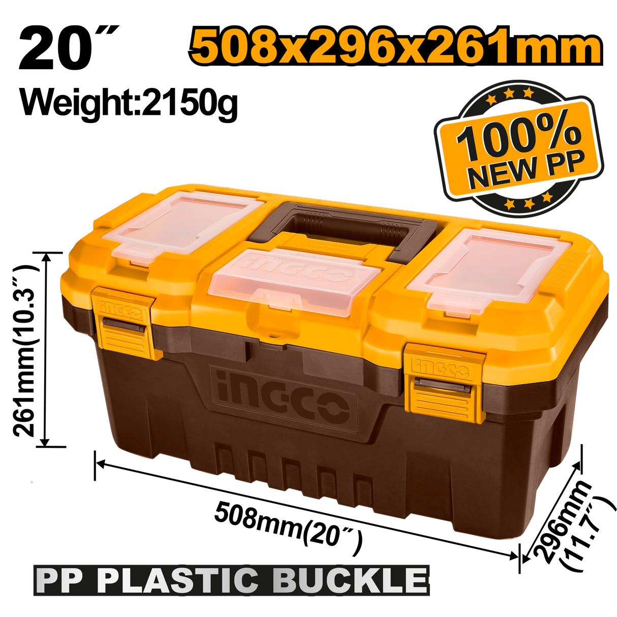 20 inches Plastic Tool Box Storage Organizer Case PBX2001 / PBX2002 ING-TS