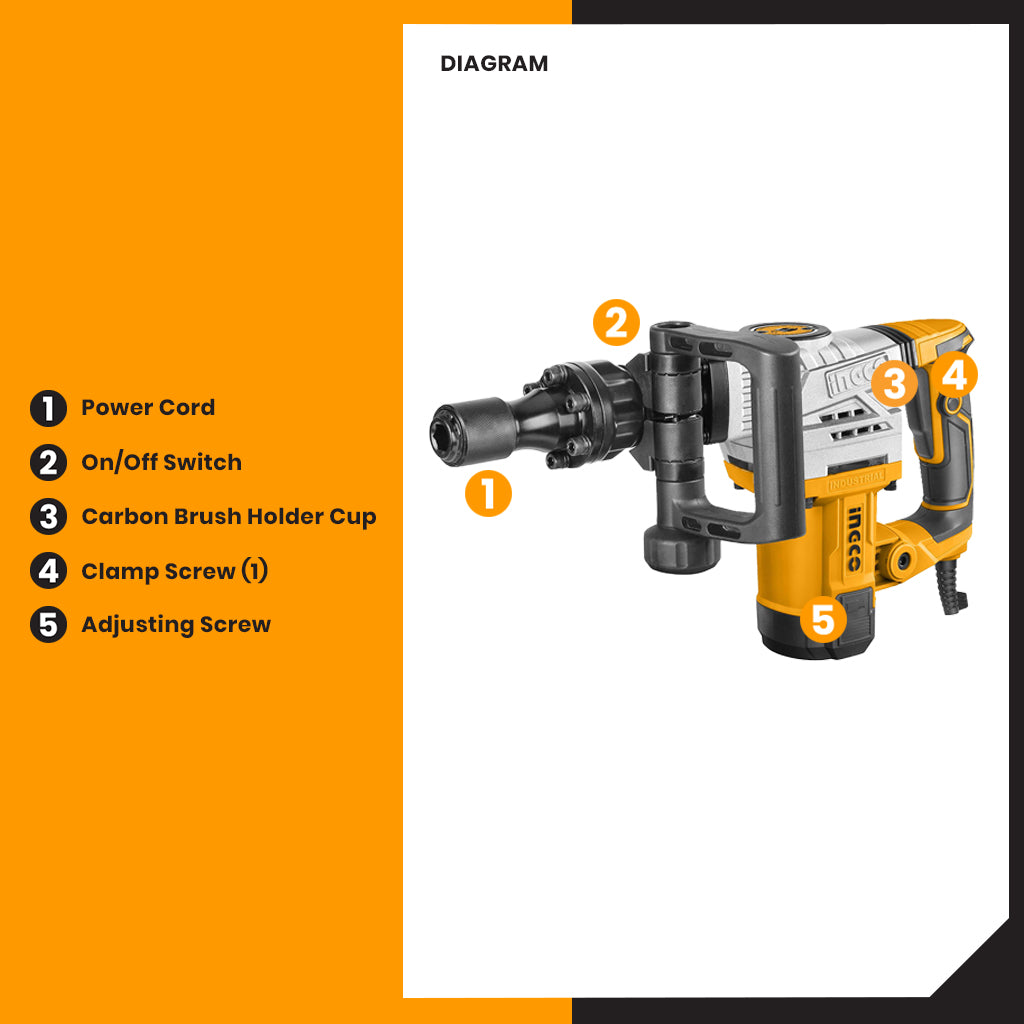 Industrial Demolition Breaker Hammer 1300W PDB130018