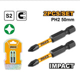 Impact Screwdriver Bits PH1,25mm to PH2+SL6,65mm Sold Per Set ING-AC