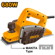 INGCO 680W electric planer with 82x1mm planning width PL6808P