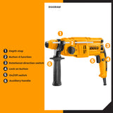 Rotary Drill Hammer SDS Plus Chuck System 650W RGH6528