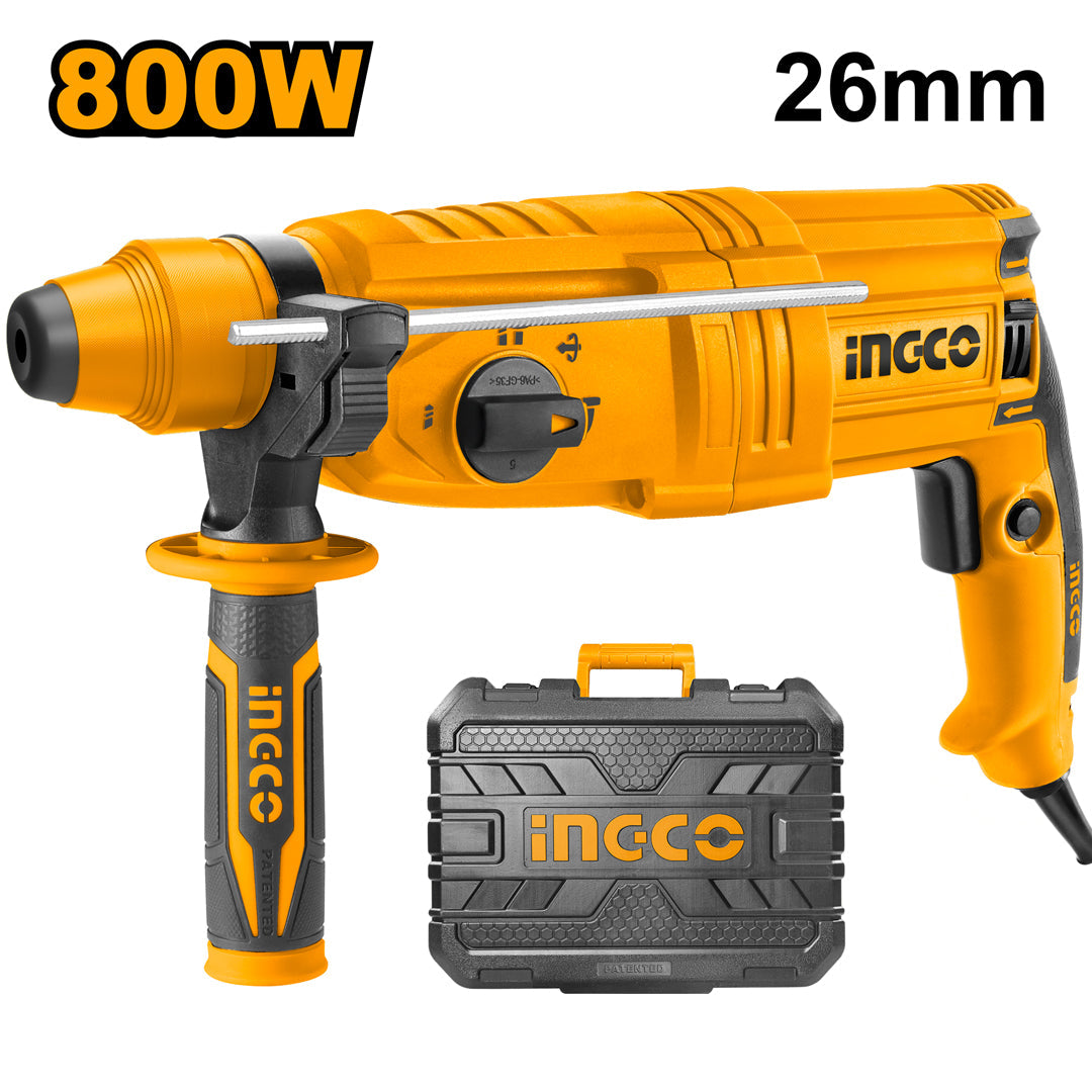 Ingco Rotary Hammer Drill SDS Plus System 800 Watts RGH9028