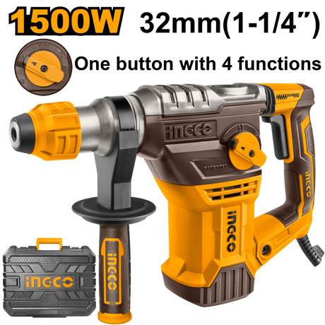 Ingco 1500W industrial rotary hammer drill for mining