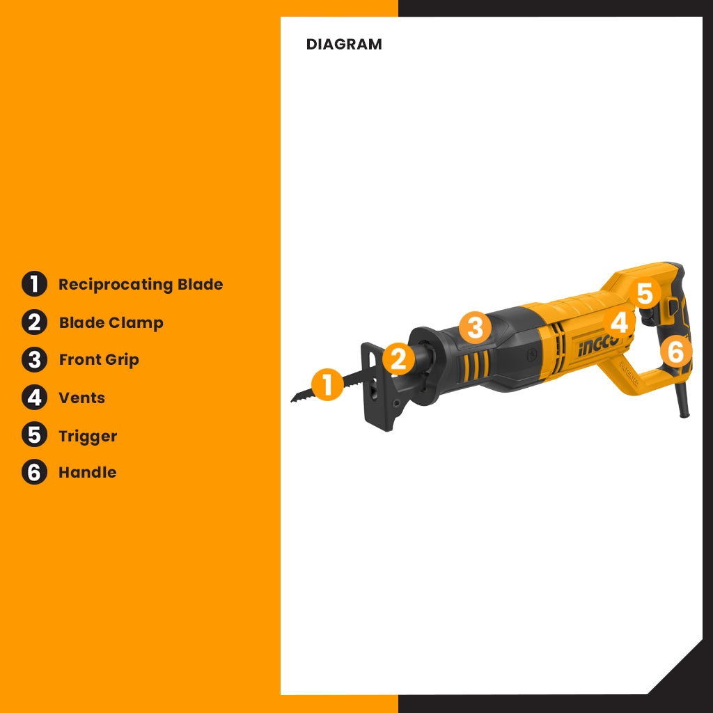 Industrial Grade Reciprocating Saw 750 Watts RS8008