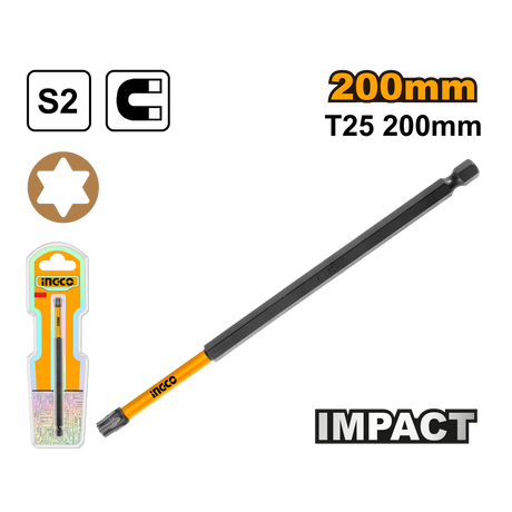 INGCO S2 Industrial Impact Screwdriver Bits Set