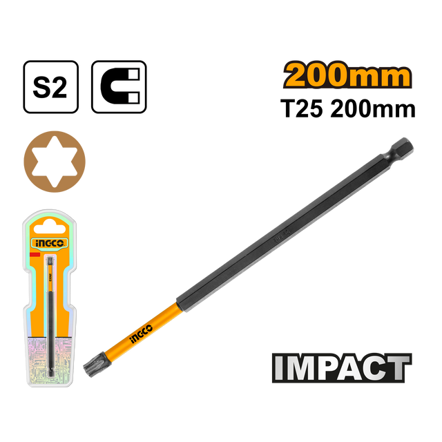 INGCO S2 Industrial Impact Screwdriver Bits Set
