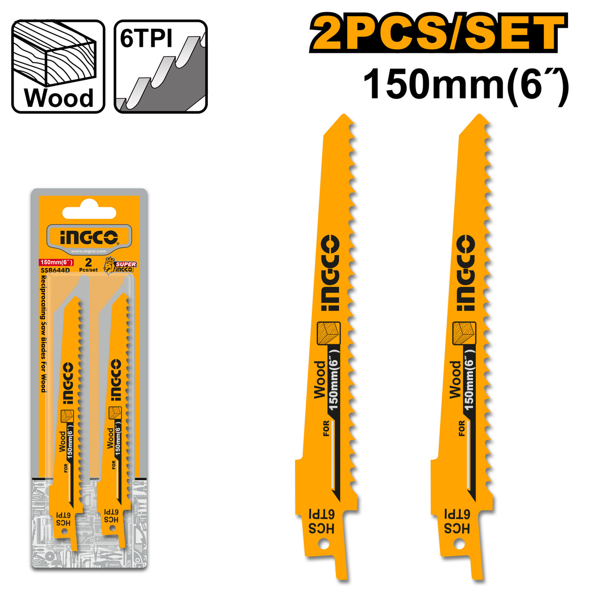 Reciprocating Saw Blade for Wood 150mm SSB644D