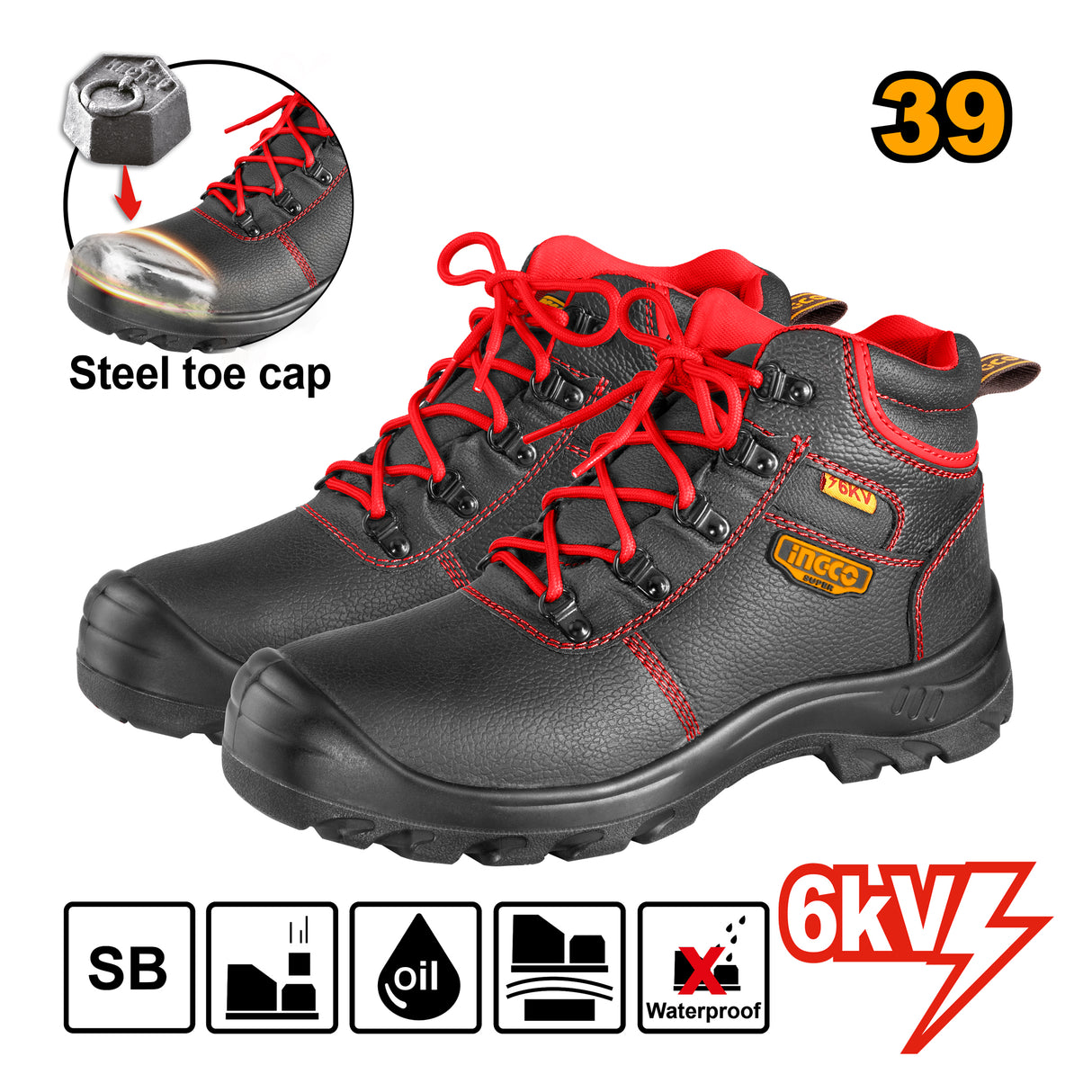 6000V Insulated Safety Boots with Steel Toe Cap SSH07IDSB.39