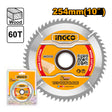 Ingco 10 Inch 60T Industrial TCT Saw Blade Wood Cutting for Circular Saw TSB125423 - Winland Depot