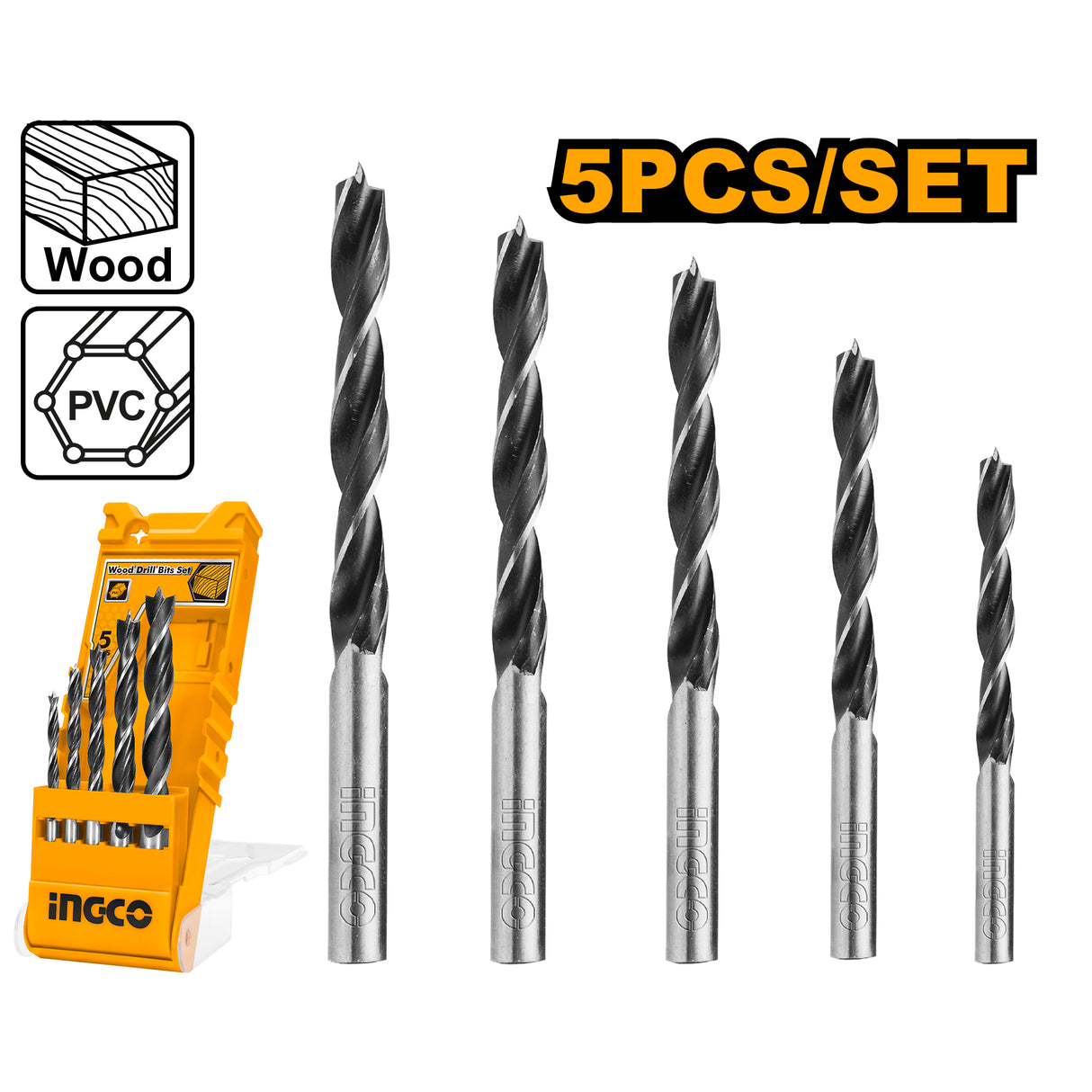 5 Pcs /Set Wood Drill Bits Set UAKD5058