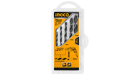 Ingco 5pcs Wood Drill Bits Set for Wood and PVC Drilling UAKDB5055 - Winland Depot