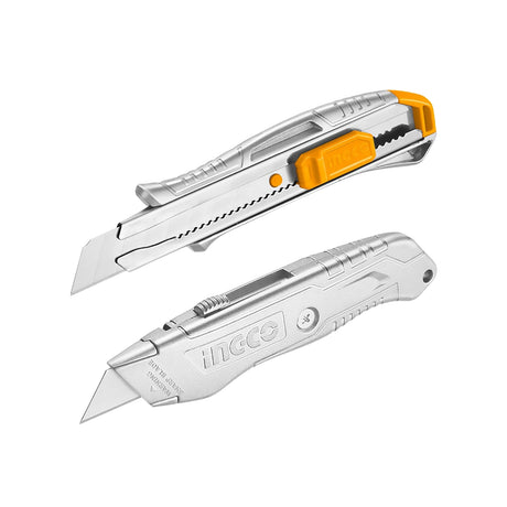 ingco aluminum utility knife cutter set huk180225 ing-ht product photo
