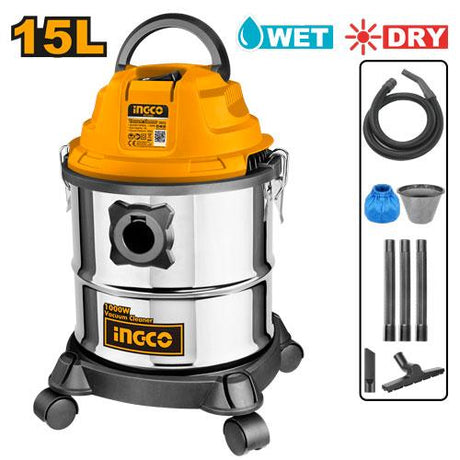 Ingco 15 Liters Vacuum Cleaner 1000 Watts VC12205 - Winland Depot