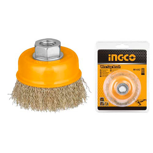 Ingco Cup Brush Twisted Wire with Nut 75mm M14 x 2 WB10752