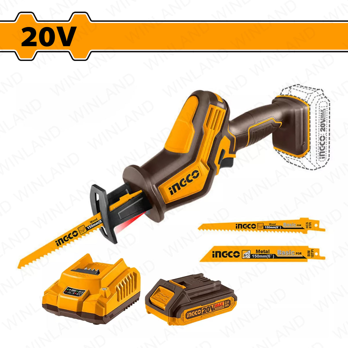 P20S/20V Lithium-Ion Cordless Reciprocating Saw CRSLI6508 | CRSLI65081 ING-CT
