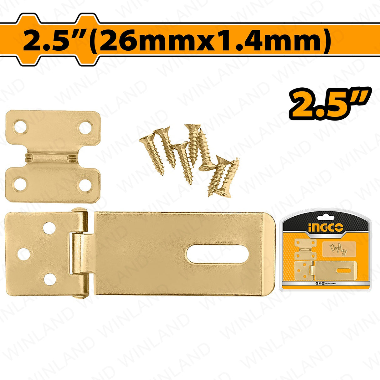 Hasps and Staple Size： 1.5in-5.5in Thickness: 20mm x 1.1mm-38mm x 1.9mm ING-AC